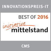 Innovationspreis-IT 2016 bei der Initiative Mittelstand im Bereich Content Management System (CMS)